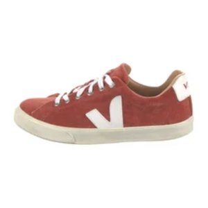 Veja Red Orange Suede Low Top Sneakers Size UZ 7 EUR 38 Never Worn